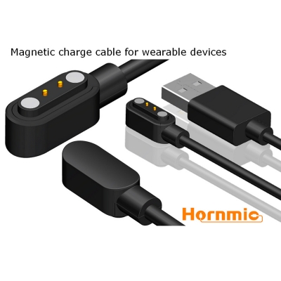 Magnetic charge cable for wearable devices